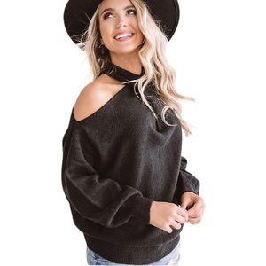 Reversible Off-Shoulder Women's Sweater